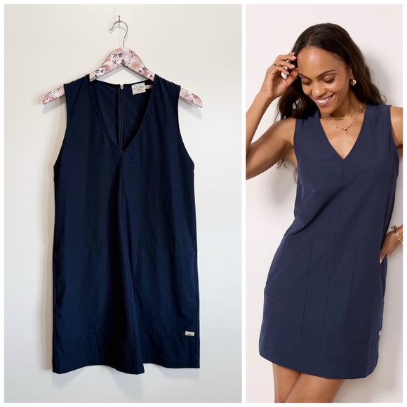 Faherty Dresses & Skirts - FAHERTY All Day Sleeveless V-Neck Mini Dress Navy Blue Small